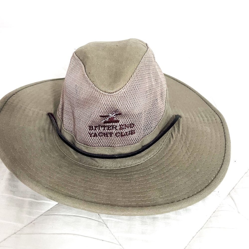 Dorfman Pacific Safari Mesh Sidewall Wide Brim Hat Bitter End Yacht Club Large